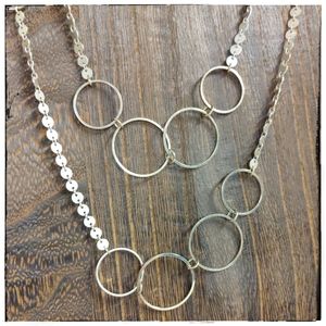 Lydell NYC Long Goldtone Layered Disk Necklace